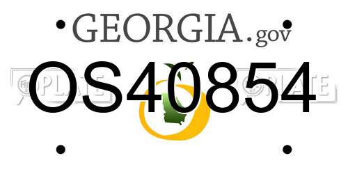 OS40854 Georgia License Plate