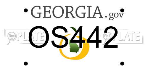 OS442 Georgia License Plate