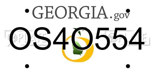 OS4O554 Georgia License Plate
