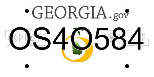 OS4O584 Georgia License Plate