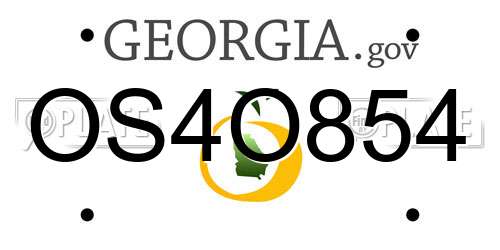 OS4O854 Georgia License Plate