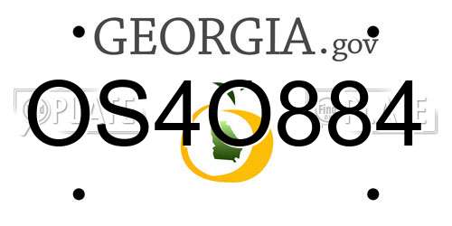 OS4O884 Georgia License Plate