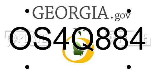 OS4Q884 Georgia License Plate