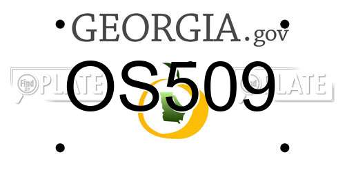 OS509 Georgia License Plate