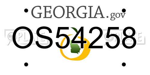 OS54258 Georgia License Plate