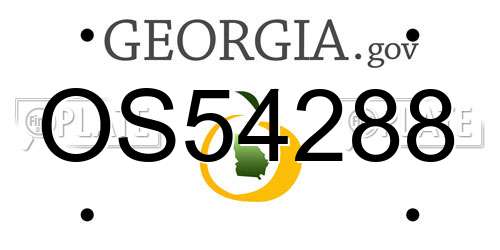 OS54288 Georgia License Plate