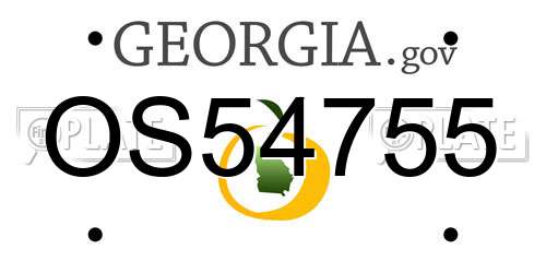 OS54755 Georgia License Plate