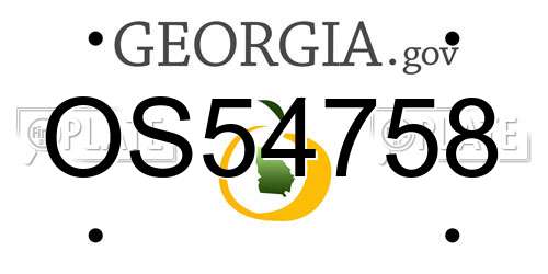 OS54758 Georgia License Plate