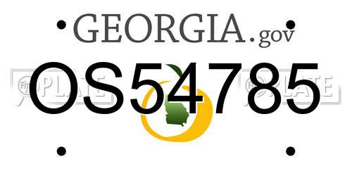 OS54785 Georgia License Plate