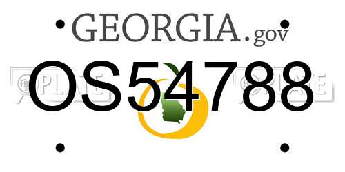 OS54788 Georgia License Plate