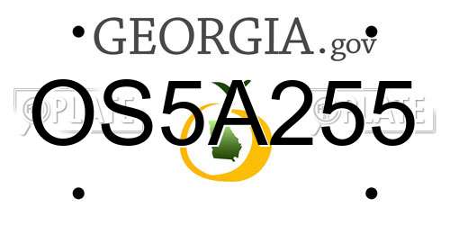 OS5A255 Georgia License Plate