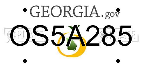 OS5A285 Georgia License Plate