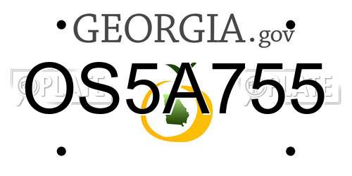 OS5A755 Georgia License Plate