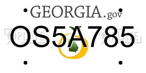 OS5A785 Georgia License Plate