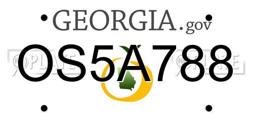 OS5A788 Georgia License Plate