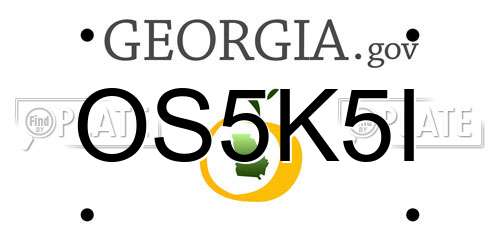 OS5K5I Georgia License Plate