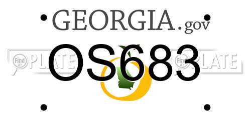 OS683 Georgia License Plate