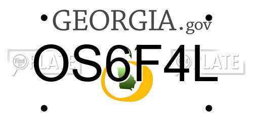 OS6F4L Georgia License Plate