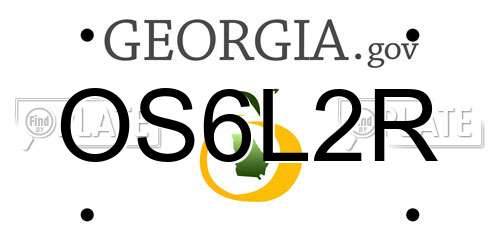 OS6L2R Georgia License Plate