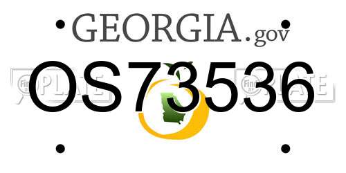 OS73536 Georgia License Plate