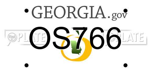 OS766 Georgia License Plate
