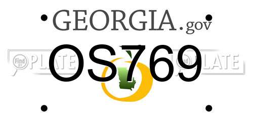 OS769 Georgia License Plate