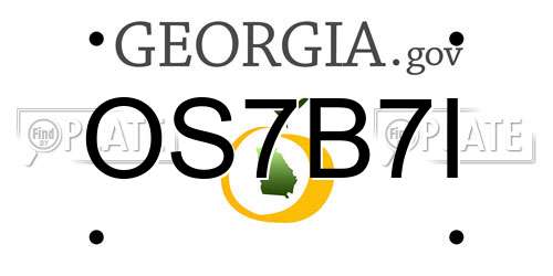 OS7B7I Georgia License Plate