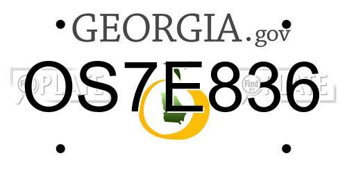 OS7E836 Georgia License Plate