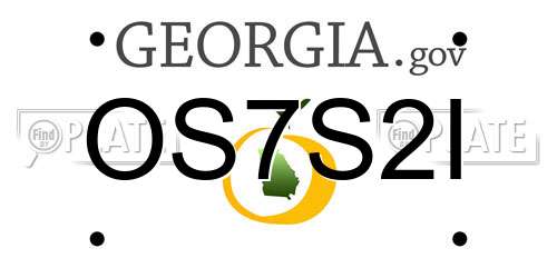 OS7S2I Georgia License Plate