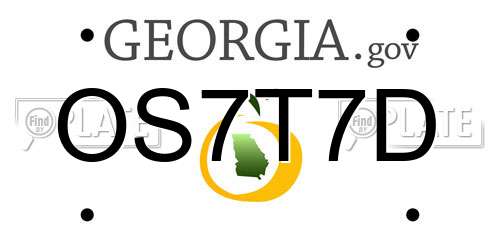 OS7T7D Georgia License Plate