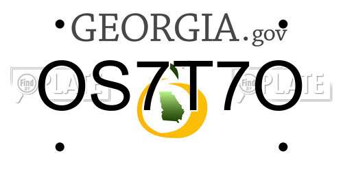 OS7T7O Georgia License Plate
