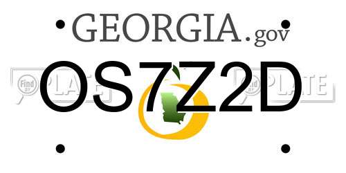 OS7Z2D Georgia License Plate