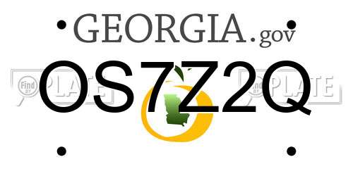 OS7Z2Q Georgia License Plate