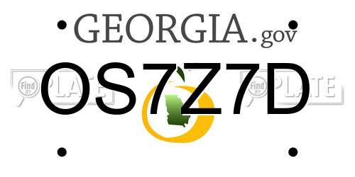 OS7Z7D Georgia License Plate