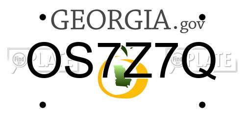 OS7Z7Q Georgia License Plate