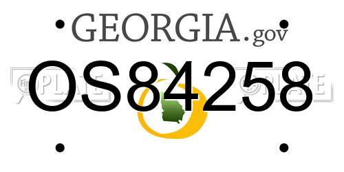 OS84258 Georgia License Plate