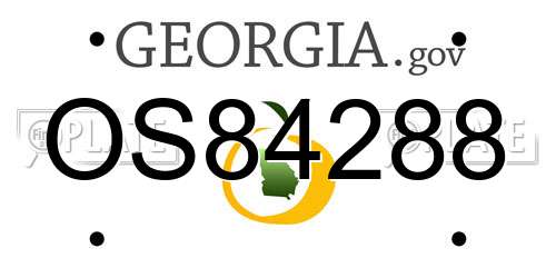 OS84288 Georgia License Plate