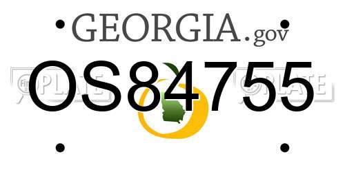 OS84755 Georgia License Plate