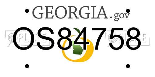 OS84758 Georgia License Plate