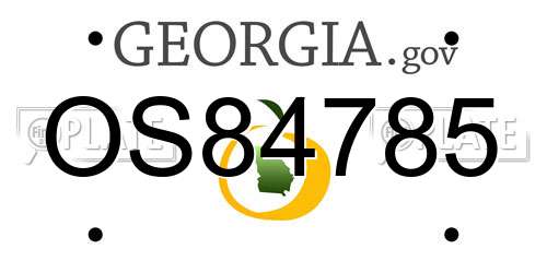 OS84785 Georgia License Plate