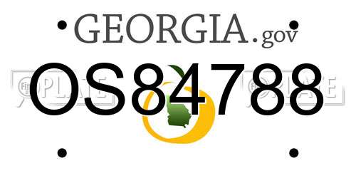 OS84788 Georgia License Plate