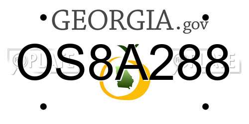 OS8A288 Georgia License Plate