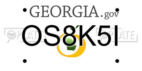 OS8K5I Georgia License Plate