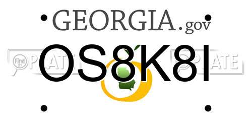 OS8K8I Georgia License Plate