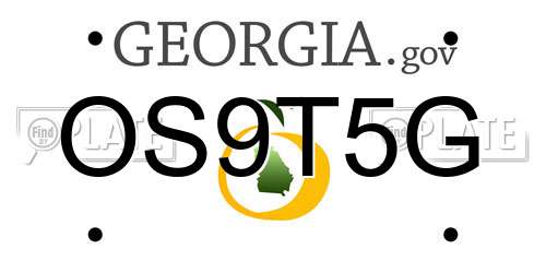 OS9T5G Georgia License Plate