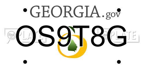 OS9T8G Georgia License Plate