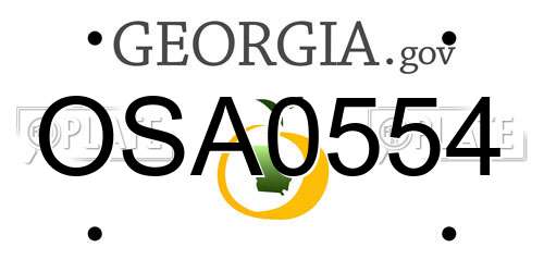 OSA0554 Georgia License Plate