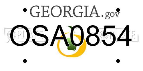 OSA0854 Georgia License Plate