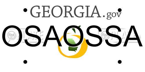 OSAOSSA Georgia License Plate