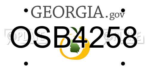 OSB4258 Georgia License Plate